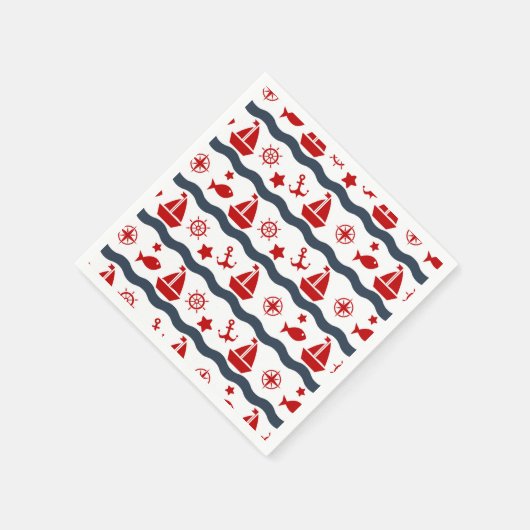 Cute Maritime Pattern Servet (Hoek)