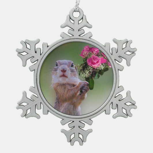 Cute marmot tin sneeuwvlok ornament (Voorkant)