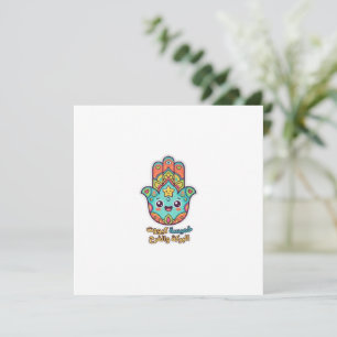 Cute Marokkaanse Kawaii Hamsa Hamsa Hand Sticker Kaart