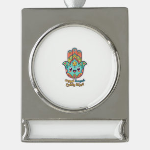 Cute Marokkaanse Kawaii Hamsa Hamsa Hand Sticker Verzilverd Banner Ornament