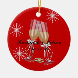 Cute Married Onze eerste kerst Keramisch Ornament