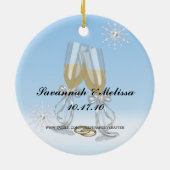 Cute Married Onze eerste kerst Keramisch Ornament (Achterkant)