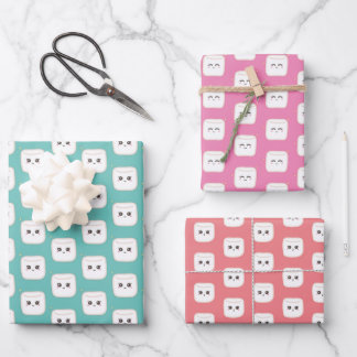 Cute Marshmallows Inpakpapier Vel