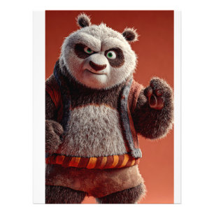 Cute Martial Arts Panda Muur Kunst Set van 3 Foto Afdruk