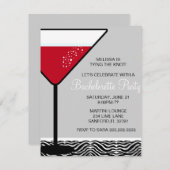 Cute Martini Bachelorette Party Invitation Kaart (Voorkant / Achterkant)