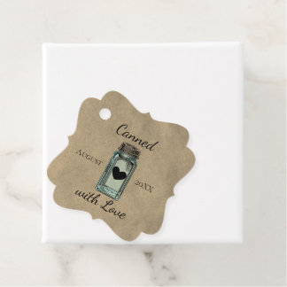 Cute Mason Jar Canadees met Love Dated Kraft Bedankjes Labels
