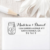 Cute Mason Jar Monogram Return Address Label (Insitu)