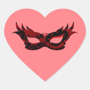 Cute Masquerade Masker Hart Sticker