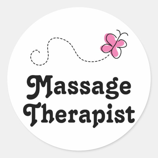 Cute Massage Therapist Ronde Sticker (Voorkant)