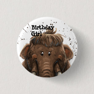 Cute Mastodon Ronde Button 3,2 Cm