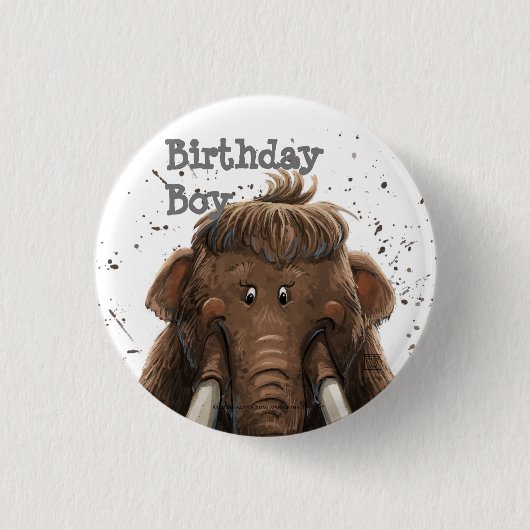 Cute Mastodon Ronde Button 3,2 Cm (Voorkant)