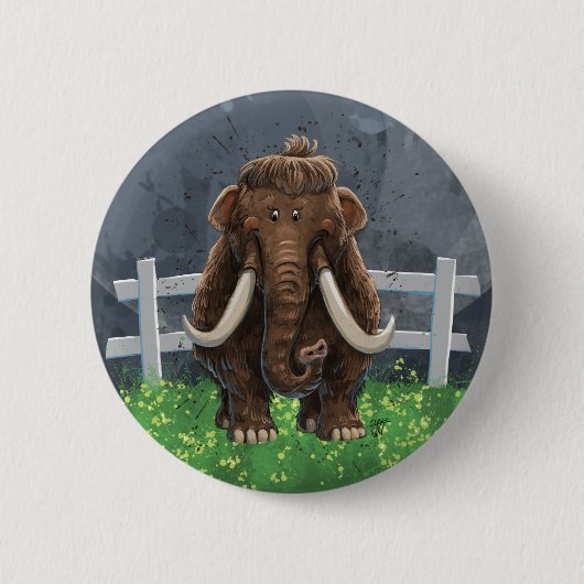 Cute Mastodon Ronde Button 5,7 Cm (Voorkant)