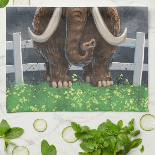 Cute Mastodon Theedoek (Gevouwen)