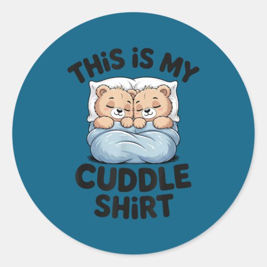Cute Matching Bear This Is My Cuddle  Ronde Sticker (Voorkant)