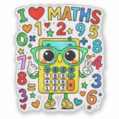 Cute Math Owl Sticker for Kids School Fun (Voorkant)