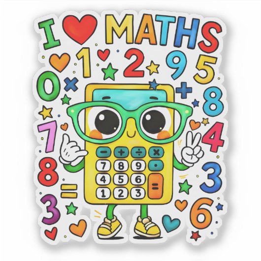 Cute Math Owl Sticker for Kids School Fun (Devant)