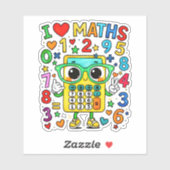 Cute Math Owl Sticker for Kids School Fun (Feuille)