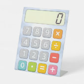 Cute Maths Calculator Desk Art for Kids Reclamebord Met Voetstuk (Voorkant)