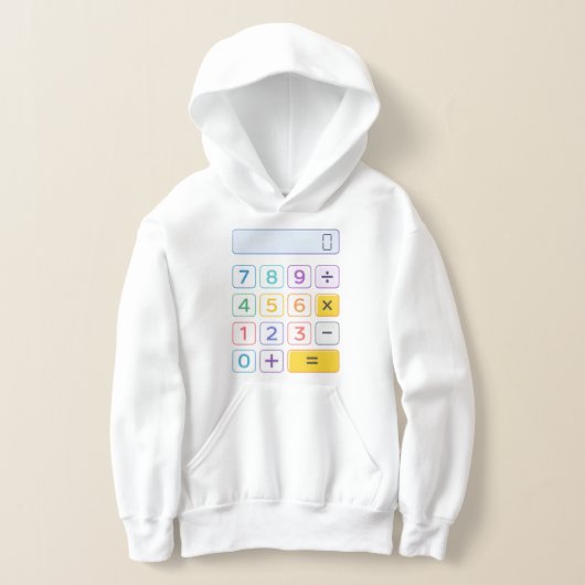 Cute Maths Calculator Hoodie for Kids School (Poser)
