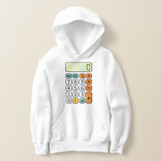 Cute Maths Calculator Hoodie for Kids School (Poser)