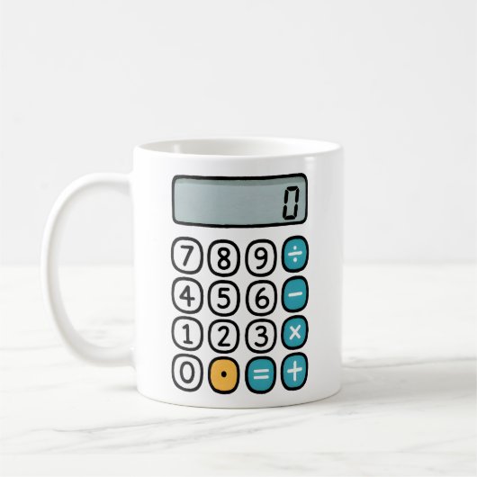 Cute Maths Calculator Mug for Kids and Teachers (Gauche)
