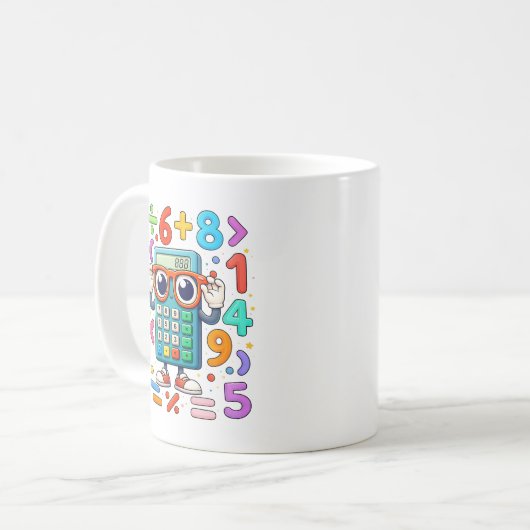 Cute Maths Calculator Numbers Mug for Kids (Devant gauche)