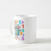 Cute Maths Calculator Numbers Mug for Kids Koffiemok (Voorkant links)