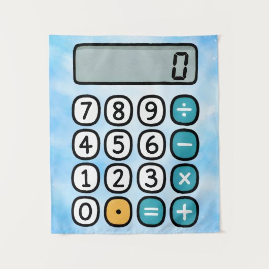 Cute Maths Calculator Poster for Kids Wandkleed (Voorkant)