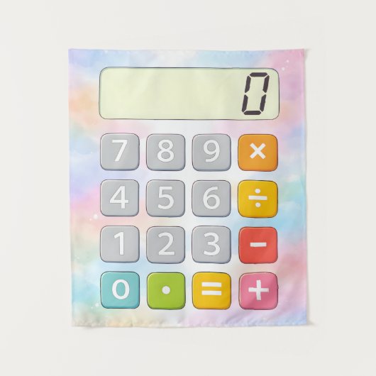 Cute Maths Calculator Poster for Kids Wandkleed (Voorkant)