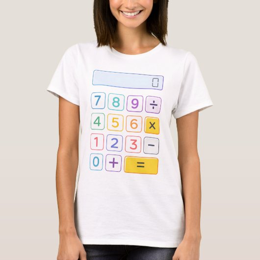 Cute Maths Calculator T Shirt for Kids School (Voorkant)