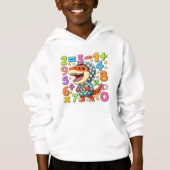Cute Maths Dinosaur Hoodie for Kids School (Devant)