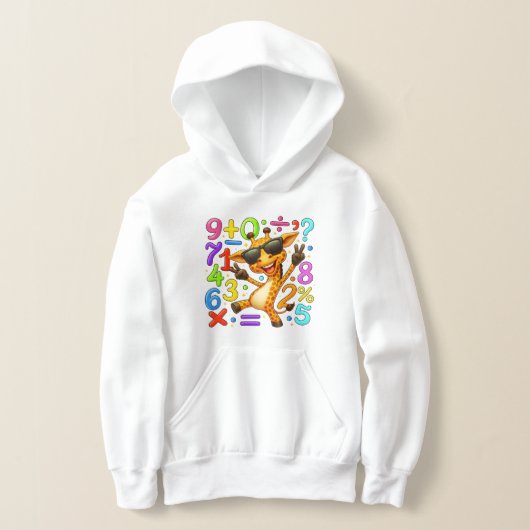 Cute Maths Fox Numbers Hoodie for Kids (Poser)