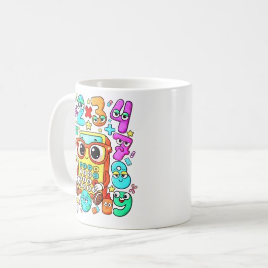 Cute Maths Numbers Calculator Mug for Kids (Devant gauche)