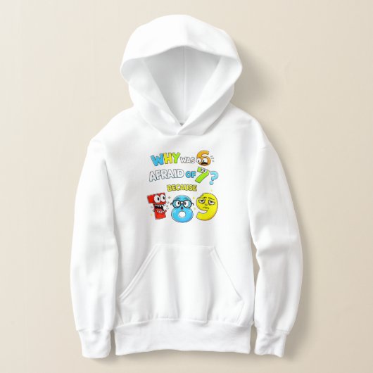 Cute Maths Numbers Cartoon Hoodie Kids UK Learning (Poser)
