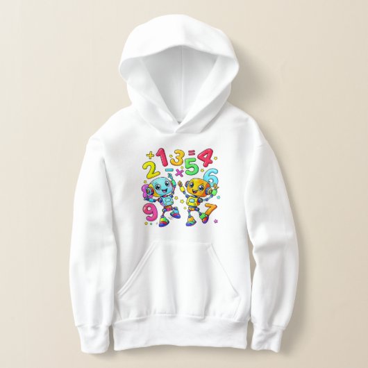 Cute Maths Numbers Monsters Cartoon Hoodie Kids UK (Poser)