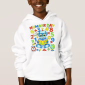 Cute Maths Numbers Robot Number Day Hoodie Kids (Devant)