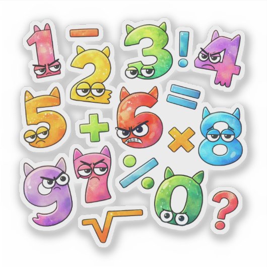 Cute Maths Numbers Sticker for Kids Learning UK (Devant)