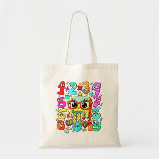 Cute Maths Numbers Tote Bag for School (Devant)