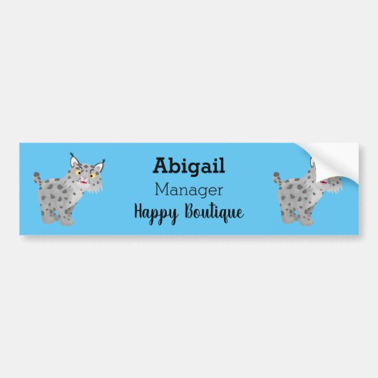 Cute mean bobcat lynx cartoon bumpersticker (Voorkant)