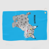 Cute mean bobcat lynx cartoon golfhanddoek (Horizontaal)