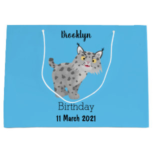 Cute mean bobcat lynx cartoon groot cadeauzakje
