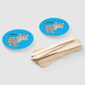 Cute mean bobcat lynx cartoon handwaaier (Niet-gemonteerd)