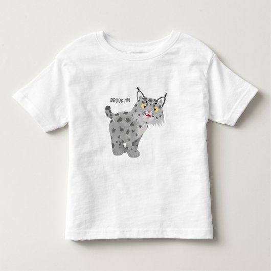 Cute mean bobcat lynx cartoon kinder shirts (Voorkant)