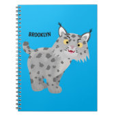 Cute mean bobcat lynx cartoon notitieboek (Voorkant)