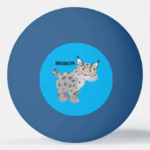 Cute mean bobcat lynx cartoon pingpongballen (Achterkant)