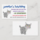Cute mean bobcat lynx cartoon visitekaartje (Voorkant / Achterkant)