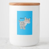 Cute mean bobcat lynx cartoon voedselcontainer etiket (Voorkant)