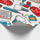 Cute Medical Nurse Doctor Theme Mixed Pattern Cadeaupapier (Hoek)
