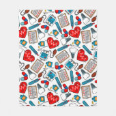 Cute Medical Nurse Doctor Theme Mixed Pattern Fleece Deken (Voorkant)