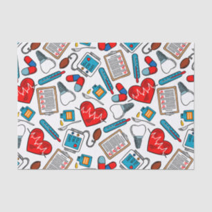 Cute Medical Nurse Doctor Theme Mixed Pattern Tissuepapier